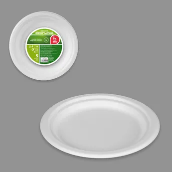 Plato llano 5 unidades - Vajilla verde Verneda Barcelona