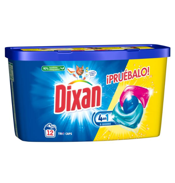 Cápsulas Dixan Total 12 unidades - Detergente lavadora Verneda
